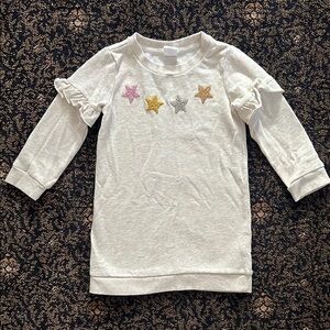 GAP Cream Long Sleeve Sweatshirt Dress with Star Details